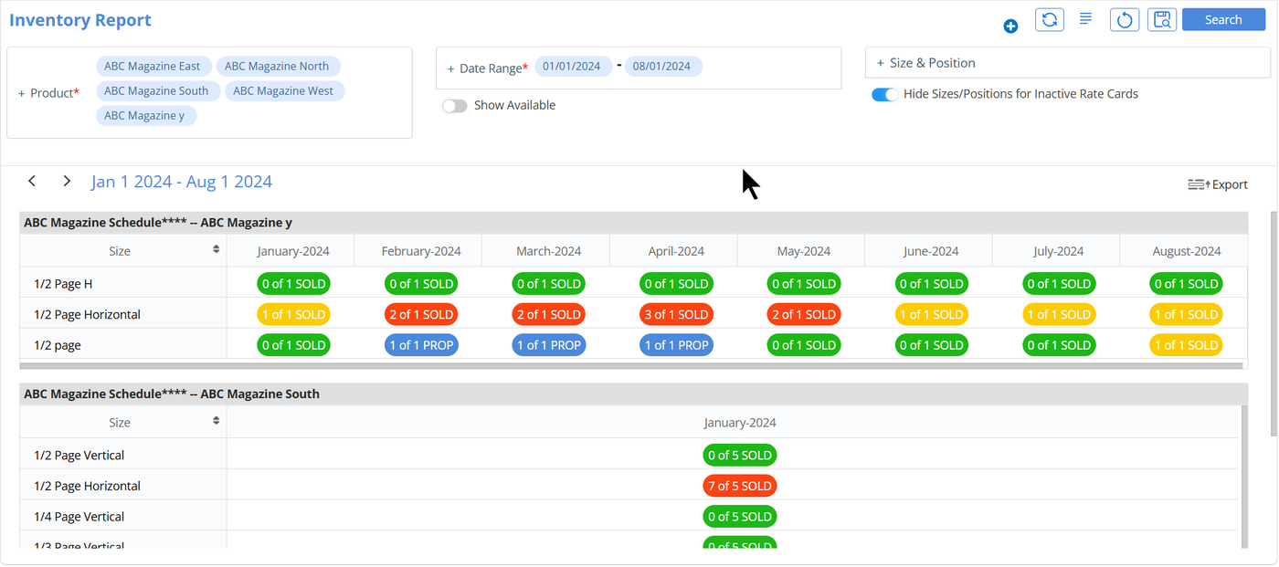 Newspaper Manager ad inventory tracking preview